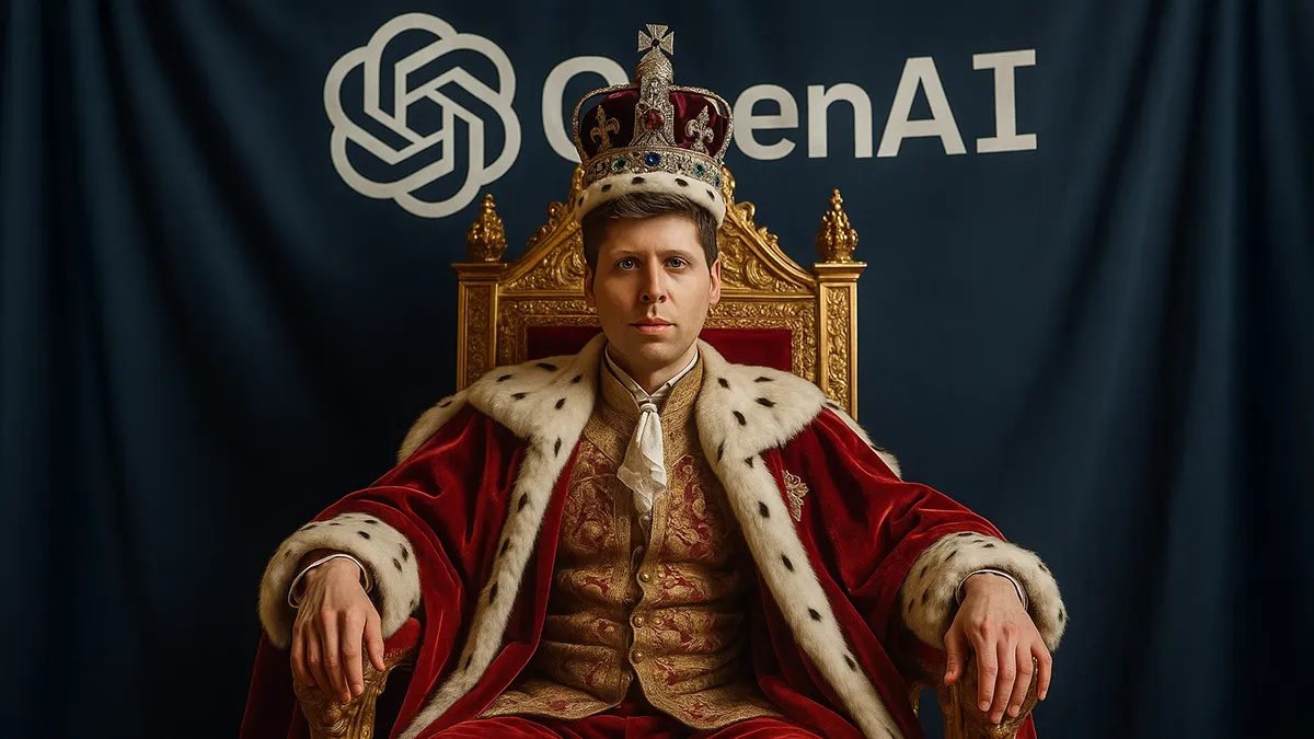 Sam Altman auf dem Thron von England